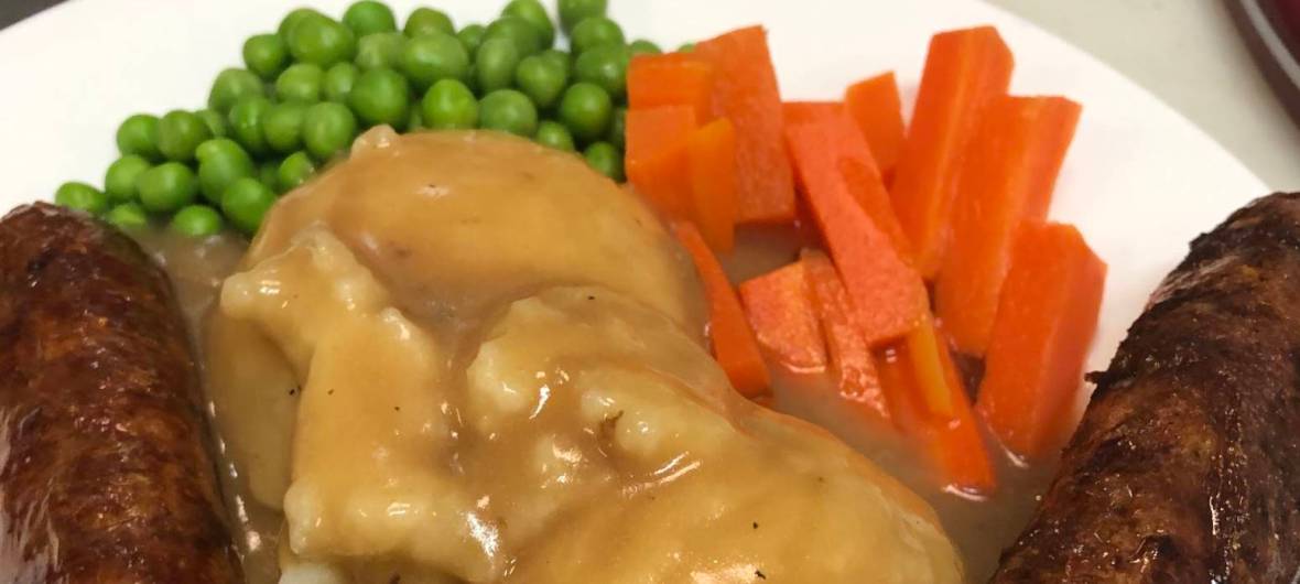 Bangers and Mash at O'Sheas Pub and Eatery