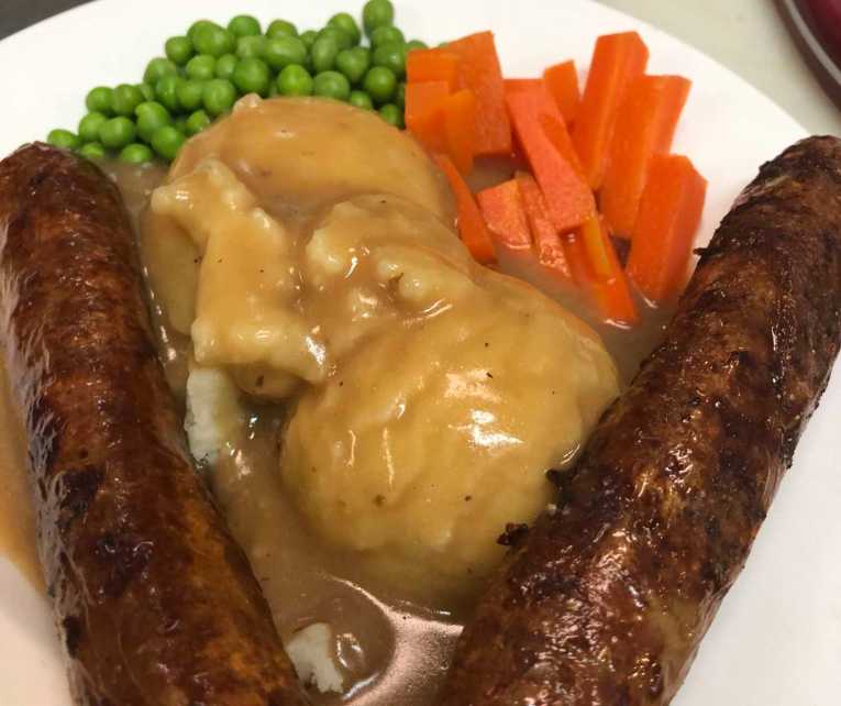 Bangers and Mash at O'Sheas Pub and Eatery