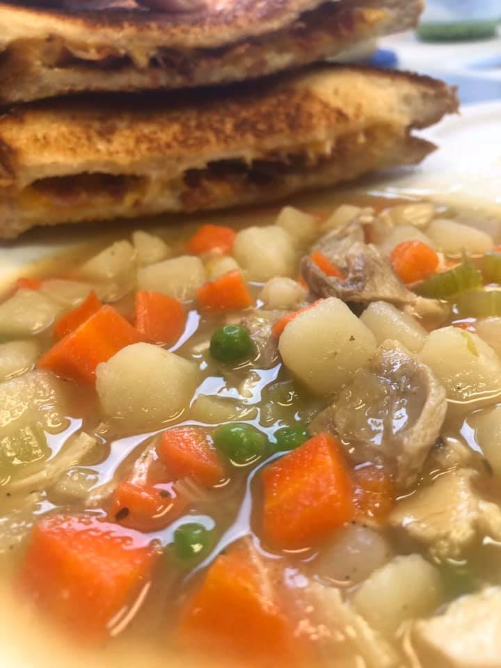 Soup and sandwich at O'Sheas Pub and Eatery